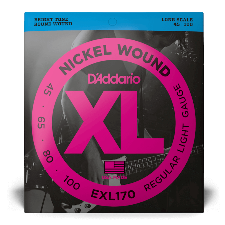 D'Addario EXL170 Nickel à plaie ronde LONGUE ÉCHELLE 45-100