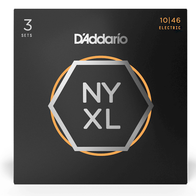 D'Addario NYXL1046-3P 3-Pack Nickel Wound Regular Light Guitar Strings 10-46
