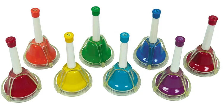 Rhythm Band RB107 KidsPlay 8-note Combined Hand/Desk Bell Set