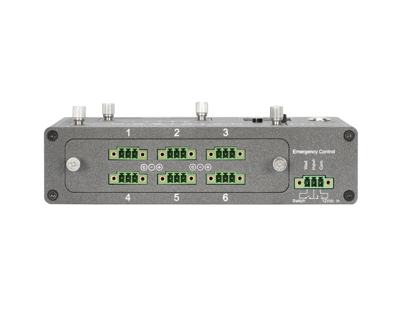 Obsidian EN6D DIN Mount de rail 6 voies Ethernet à DMX Gateway