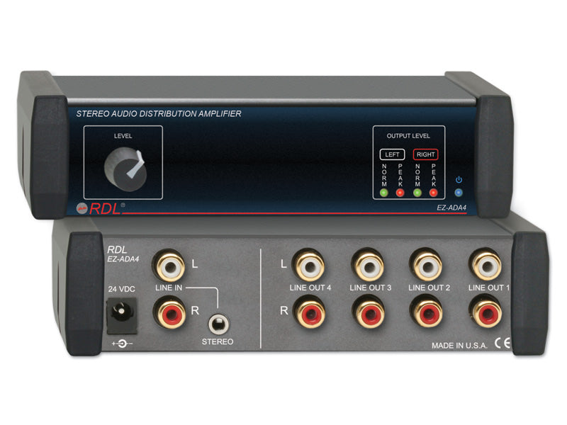 RDL EZ-ADA4 Stereo Audio Distribution Amplifier - 1x4