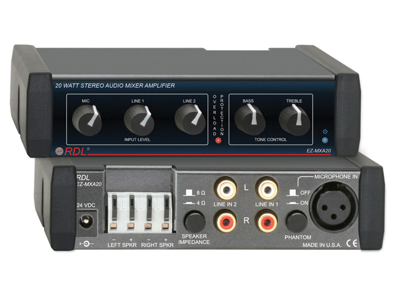 RDL EZ-MXA20 Mixer audio stéréo - 20W