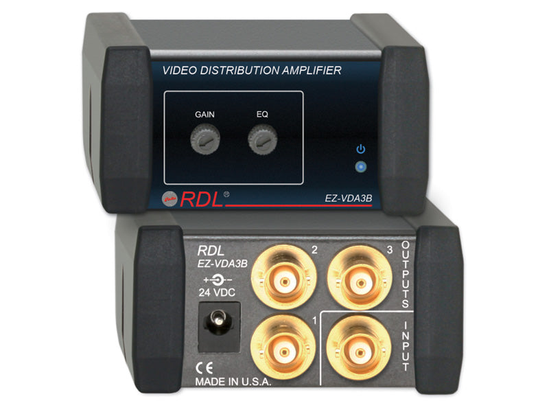 RDL EZ-VDA3B Video Distribution Amplifier - 1x3 BNC NTSC/PAL
