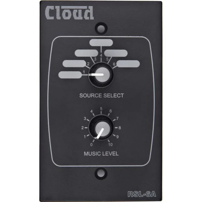 Cloud Electronics RSL-6AB Remote Volume Level Select Plate (Black)