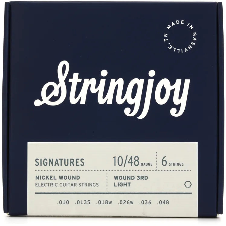 Stringjoy SJ-NW1048W3 Balanced Electric Guitar Strings Nickel Wound - 10-48