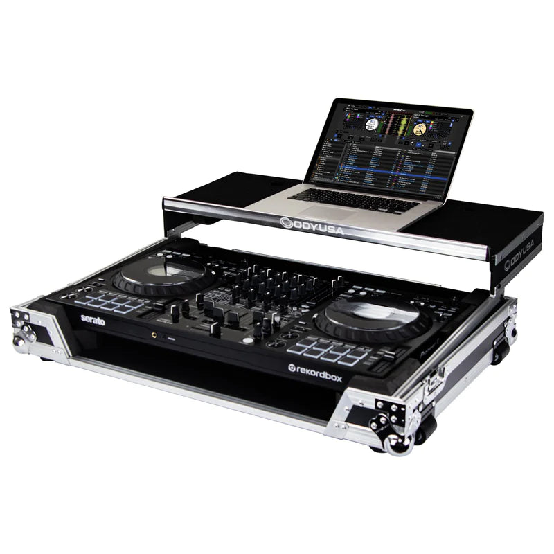 Odyssey FZGSFLX10WM Flight Case DJ avec plate-forme pour ordinateur portable et roues pour Pioneer DDJ-FLX10