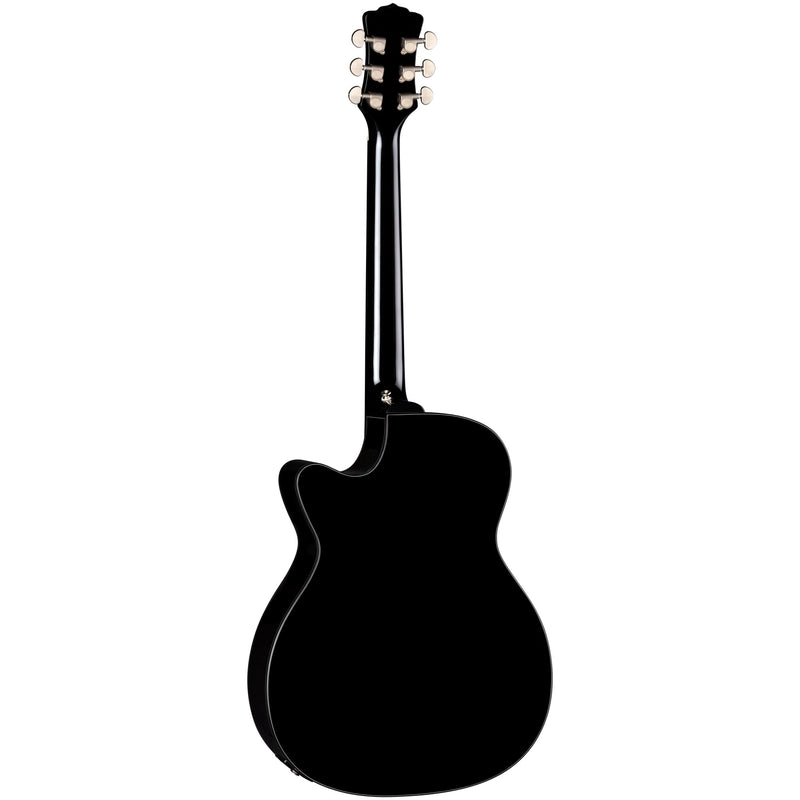 Luna FAUNA Phoenix &amp; Crescent Moon Guitare acoustique/électrique - Noir classique 