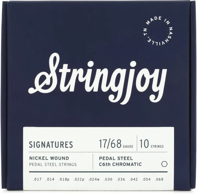 Stringjoy SJ-NW1768 10 Electric Guitar Strings Nickel-Wound Pedal Steel C6th - 17-68