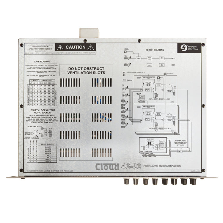 Cloud Electronics 46-80T 4 Zone Integrated Mixer Amplifier