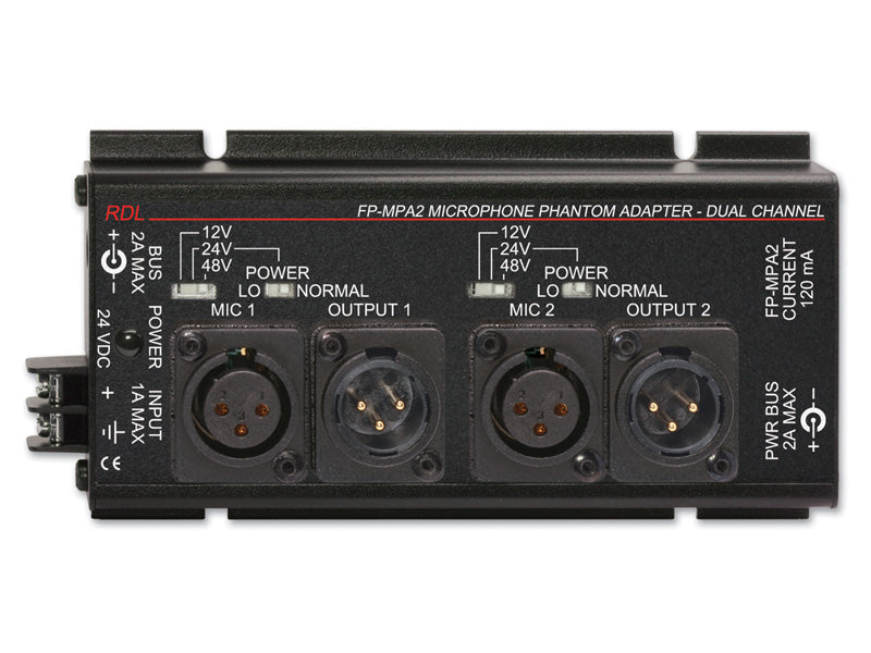 RDL FP-MPA2 Double microphone Phantom Adaptateur