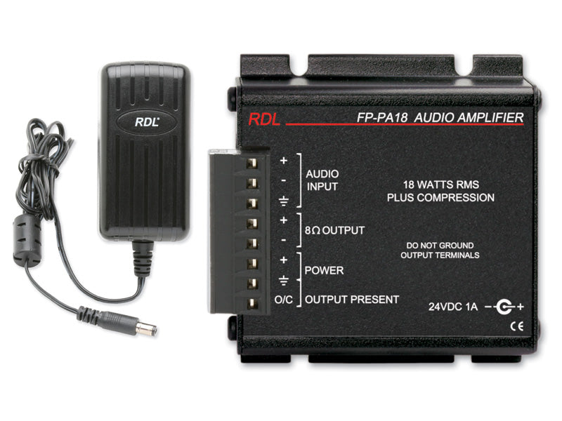 Amplificateur audio mono RDL FP-PA18 avec alimentation