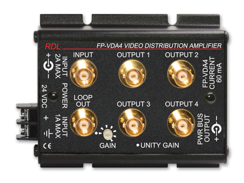 Amplificateur de distribution vidéo RDL FP-VDA4 NTSC / PAL