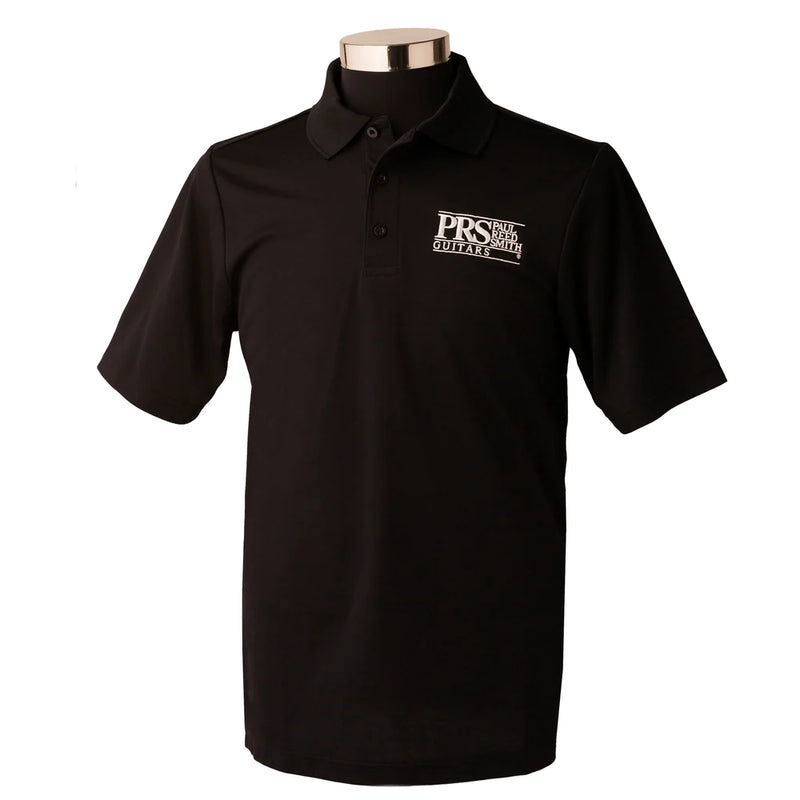 PRS Golf Polo Block Logo avec oiseau (Noir) - Grand