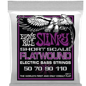 Ernie Ball 2817EB Power Slinky Flatwound Extra Electric Bass Guitar Short Scale Strings 50-110