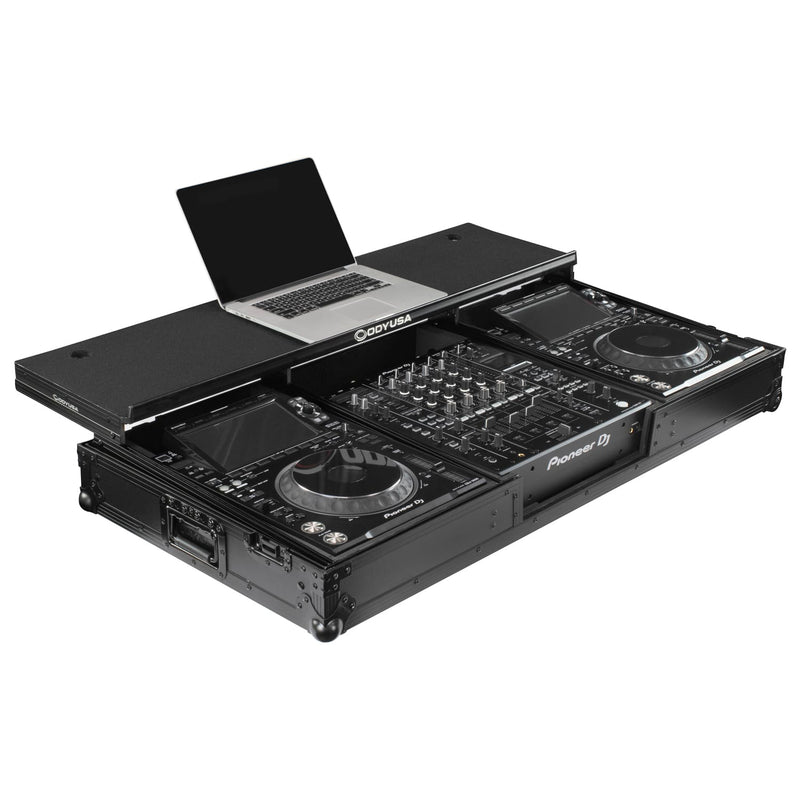 Odyssey FZGSDJMA9CDJWBL Flight case DJ Coffin Glide-Style avec roulettes pour DJM-A9 / CDJ-3000 ou équipement de taille similaire (étiquette noire)