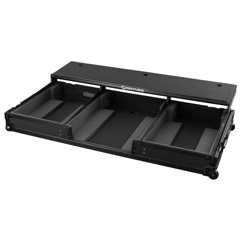 Odyssey FZGSDJMA9CDJWBL Glide-Style DJ Coffin Flight Case with Wheels for DJM-A9 / CDJ-3000 or Similar Size Gear (Black Label) (DEMO)