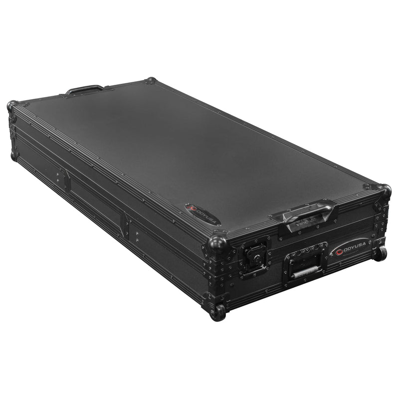 Odyssey FZGSDJMA9CDJWBL Flight case DJ Coffin Glide-Style avec roulettes pour DJM-A9 / CDJ-3000 ou équipement de taille similaire (étiquette noire)