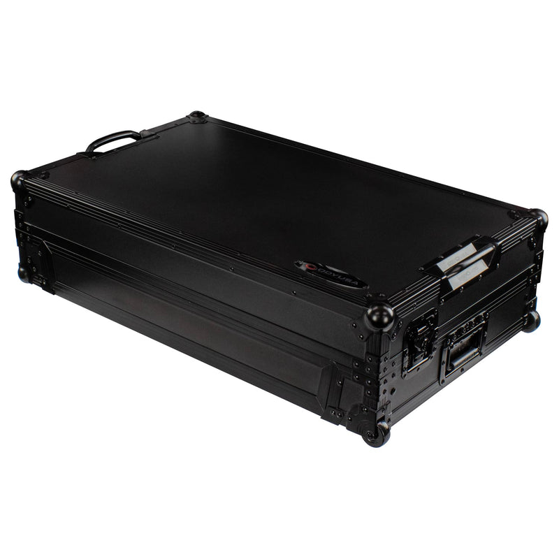 Odyssey FZGSRANE4W1BL Rane Four 1U Flight Case with Glide Style Laptop Platform and Wheels (Black Label)