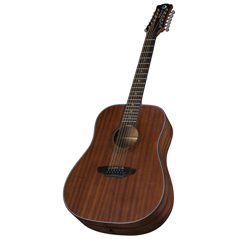 Guitare acoustique 12 cordes Luna GYPSY Dreadnought Top en acajou - Naturel satiné 