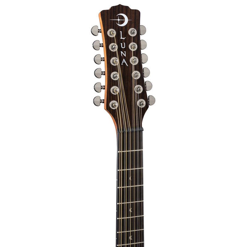 Guitare acoustique 12 cordes Luna GYPSY Dreadnought Top en acajou - Naturel satiné 