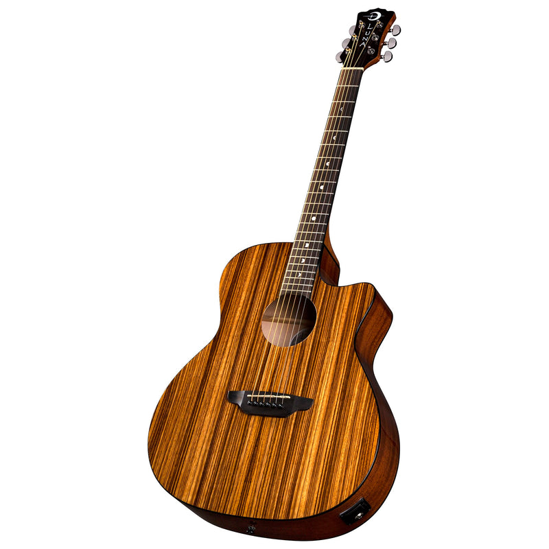 Luna GYP E ZBR Gypsy Exotic Zebrawood Acoustic/Electric Guitar (Gloss Natural)