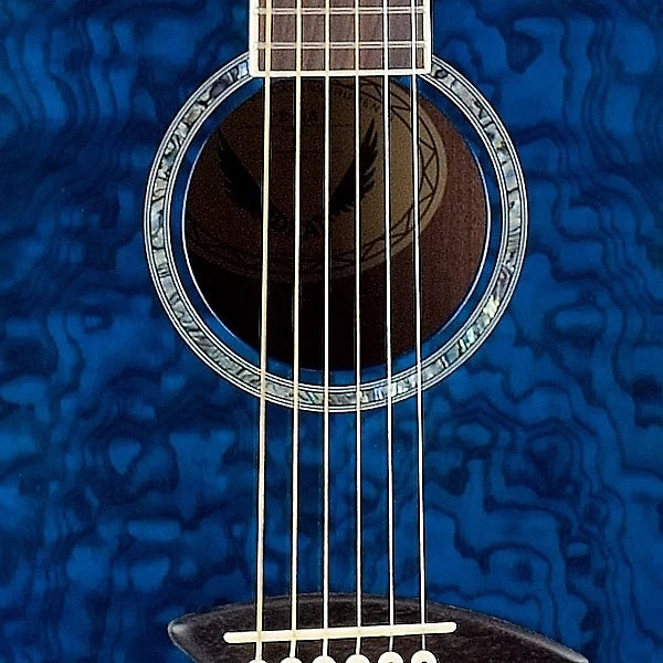 Dean Guitars PE-FQA-TBL Performer Ultra Quilt Ash Guitare électro-acoustique (bleu transparent)