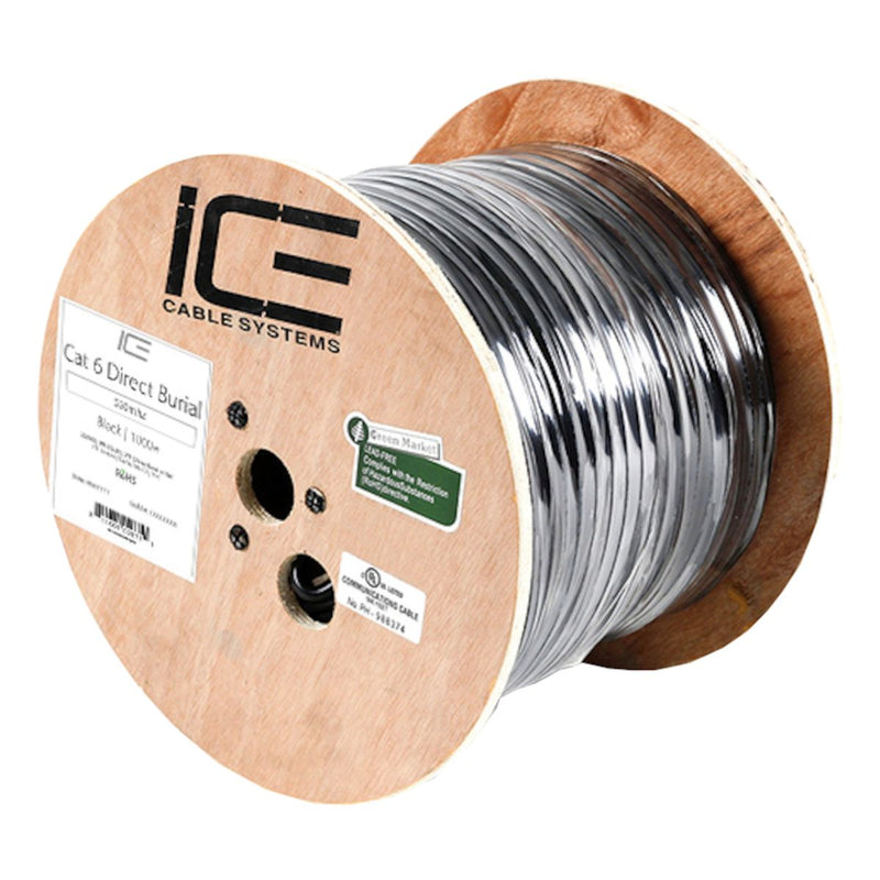 Ice Cable CAT6A/DB/SPOOL Cat6a Cable Direct Burial - 1000ft Spool