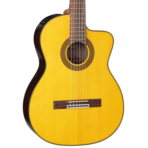 Takamine GC5CE-NAT Classical Acoustic Electric Guitar (Natural) + FREE On-Stage XCG-4 Classic Guitar Stand (BUNDLE)