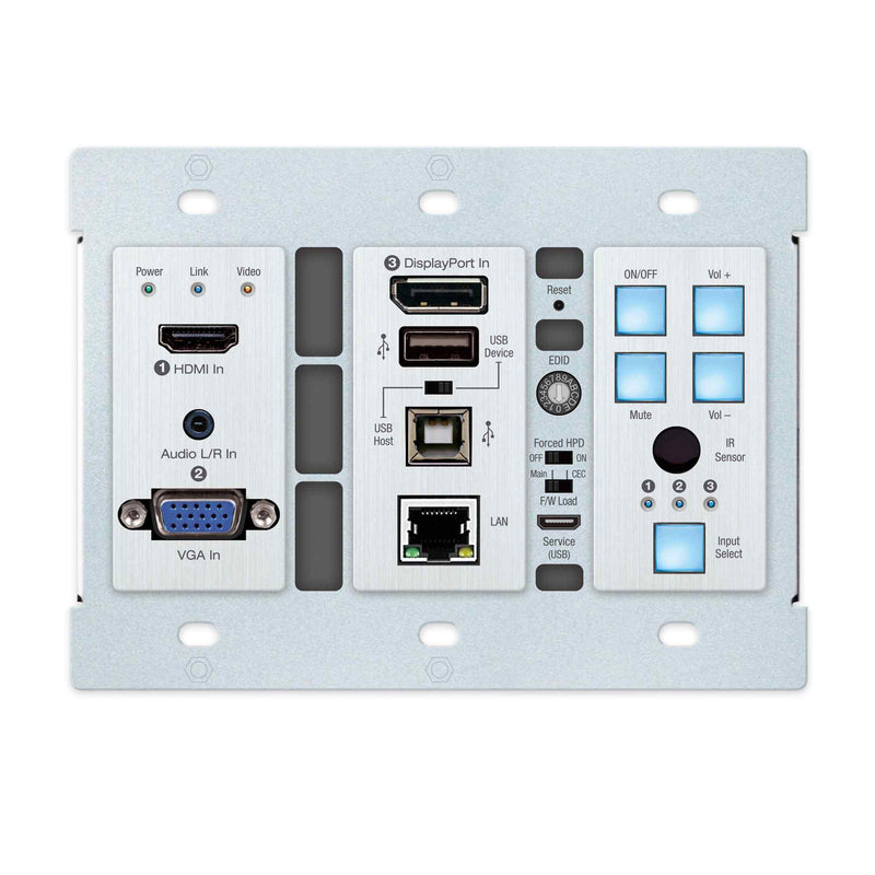 Key Digital KD-X3x1WUTx Multi Format Switcher Transmitter Wall Plate