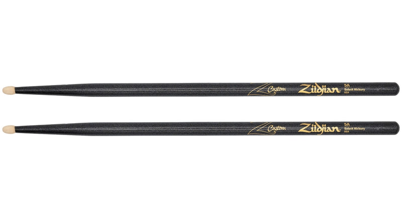 Zildjian Z5ACB-ZC Limited Edition Z Custom Wood Tip Drumsticks (Black Chroma) - 5A
