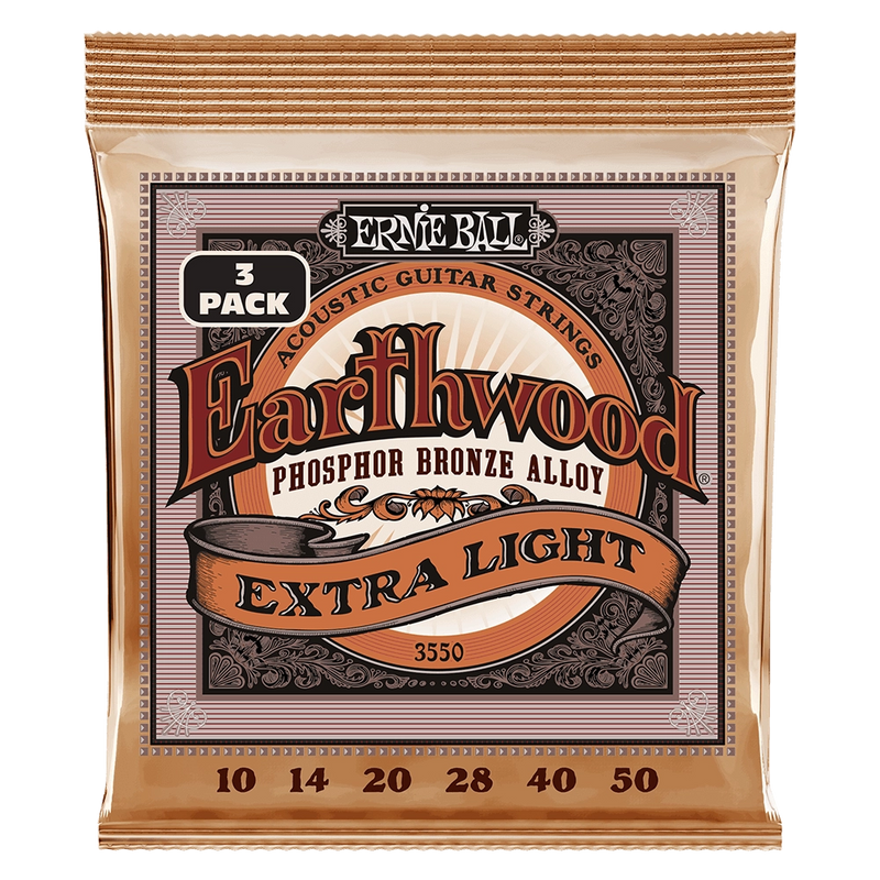 Ernie Ball 3550EB Extra Light Phosphor Bronze Acoustic Instrings (3 pack)