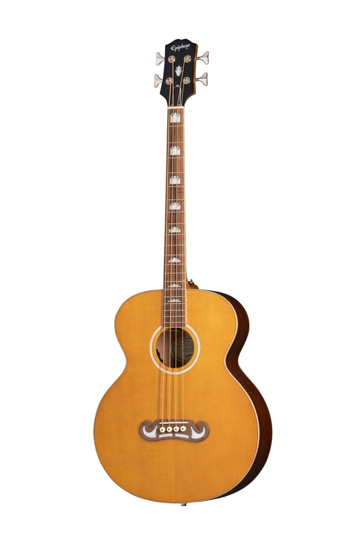 Epiphone EIABSJANANHLH El Capitan J-200 Studio Left Handed Acoustic Bass Guitar (Aged Vintage Natural)