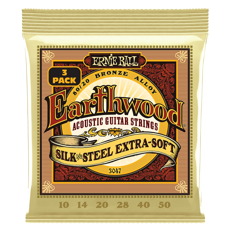 Ernie Ball 3047EB Earthwood Silk & Steel Acoustic Guitar Strings (3 Pack)