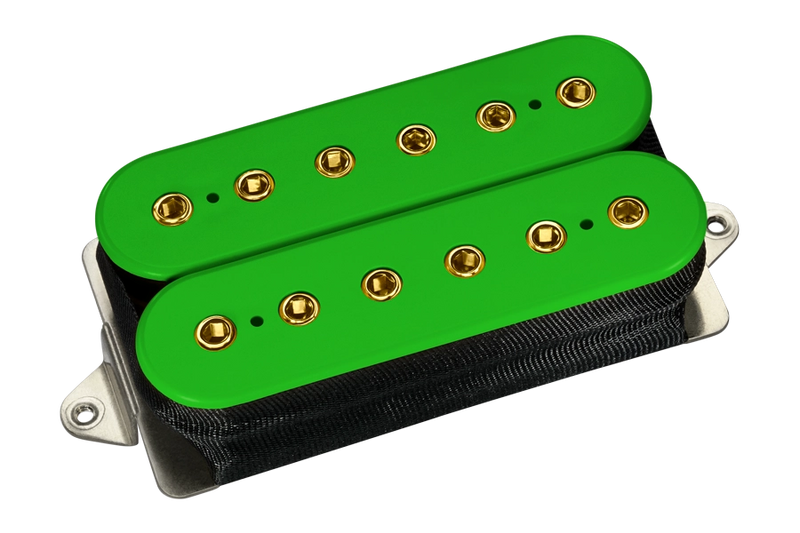 DiMarzio DP252F Gravity Storm F-Spaced Humbucker Neck Pickup (Green With Gold Poles)