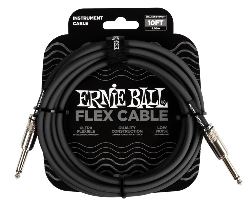 Ernie Ball 6434EB 1/4 to 1/4 Instrument Cable (Black) - 10'