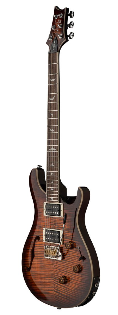 PRS SE CUSTOM 24 Semi-Hollow Piezo Electric Guitar (Orange Tiger Smokeburst)