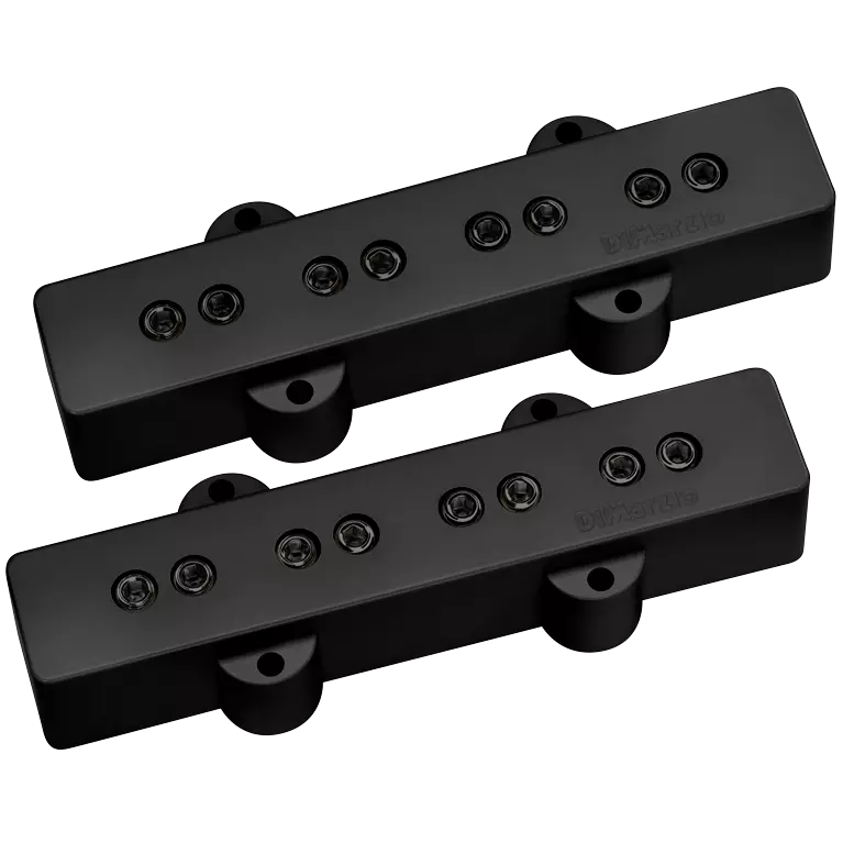 DiMarzio DP123 Bass Model J Pickup Set (Black With Black Poles)