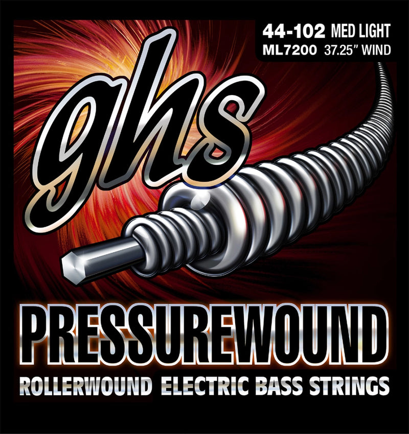 Ghs ML7200 Pressurewound Bass Strings Set - Medium/Light