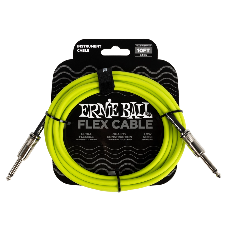 Câble d'instrument flexible Ernie Ball 6414EB droit/droit (vert) - 10 pieds