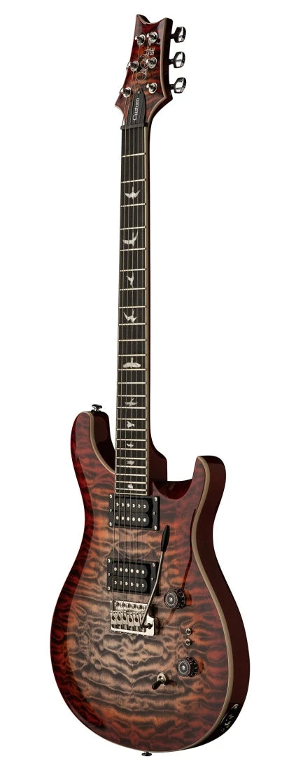 PRS SE CUSTOM 24-08 QUILT Electric Guitar (Charcoal Cherry Burst)