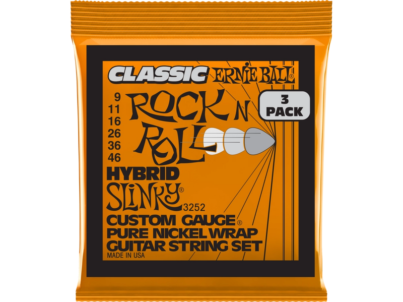 Ernie Ball 3252EB Hybrid Slinky Electric Guitar Strings (3 pack)