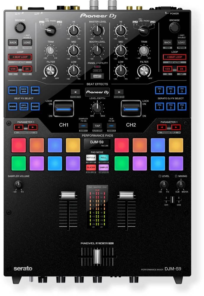 Pioneer DJ DJM-S9 Mixer professionnel à 2 canaux pour Serato DJ (noir) (utilisé