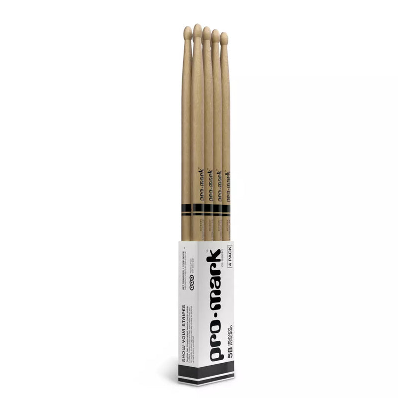 Pro-Mark TX5BW-4P Forward Lacquered Hickory Drumsticks - 5B (4-Pack)