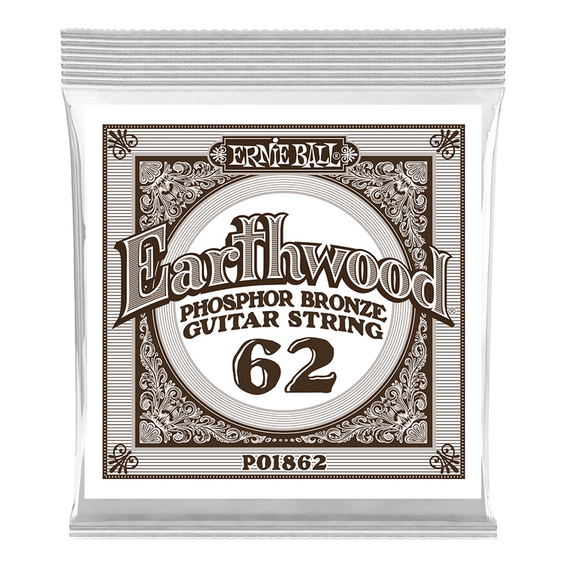 Ernie Ball 1862EB Earthwood Phosphor Bronze Acoustic Guitar String - .062