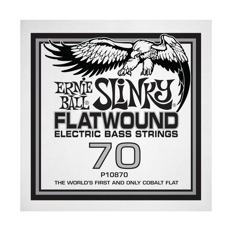 Ernie Ball 10870EB Slinky Flatwound Electric Bass String - .070