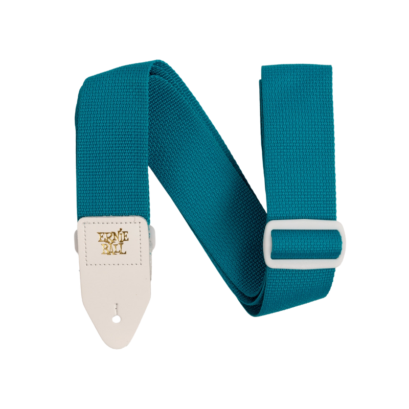 Ernie Ball 5349EB Polypro Guitar Strap (Teal & White) - 2"