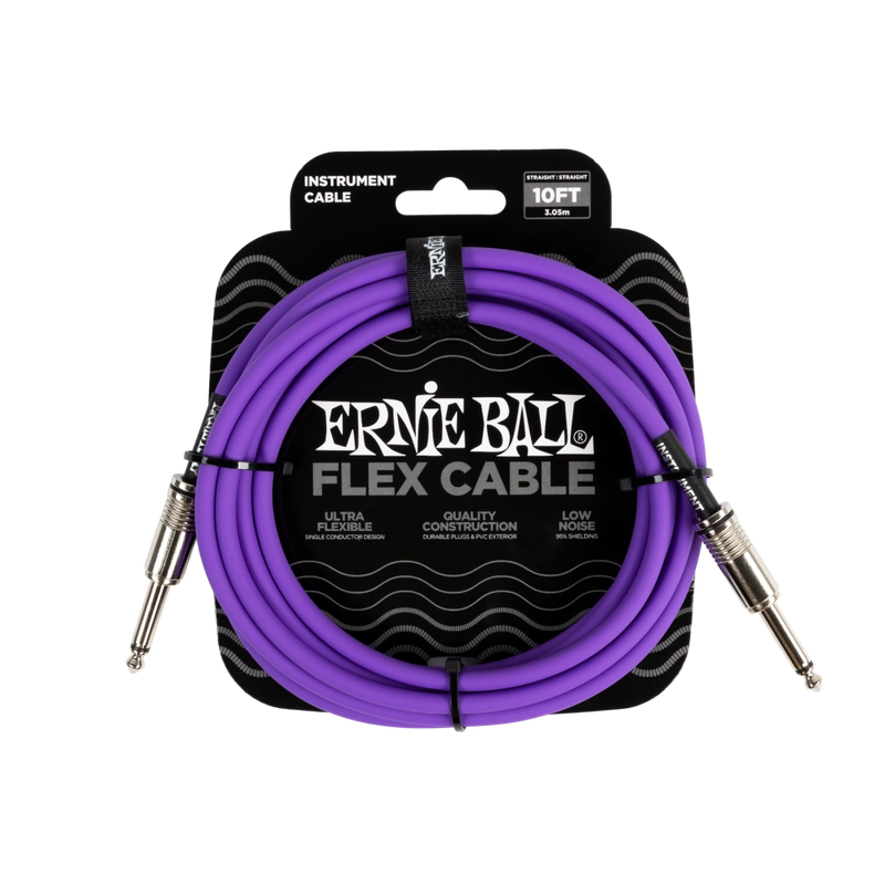 Ernie Ball 6415EB Flex Instrument Cable Straight/Straight (Purple) - 10ft