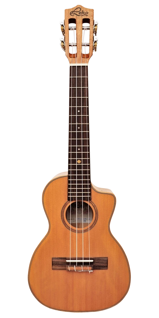 Leho LHUC-CMF-CE SPALTED MAPLE CONCET UKULELE COUPAWAY AVEC CEDAR SOLID