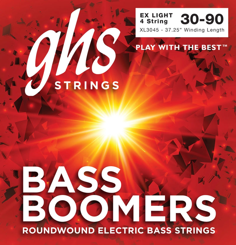 Ghs XL3045 Bass Boomers Extra Light Roundwound Strings