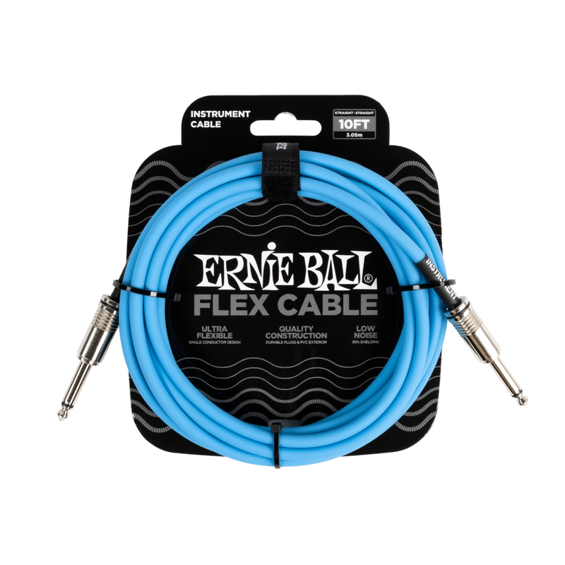Câble d'instrument flexible Ernie Ball 6412EB droit/droit (bleu) - 10 pieds